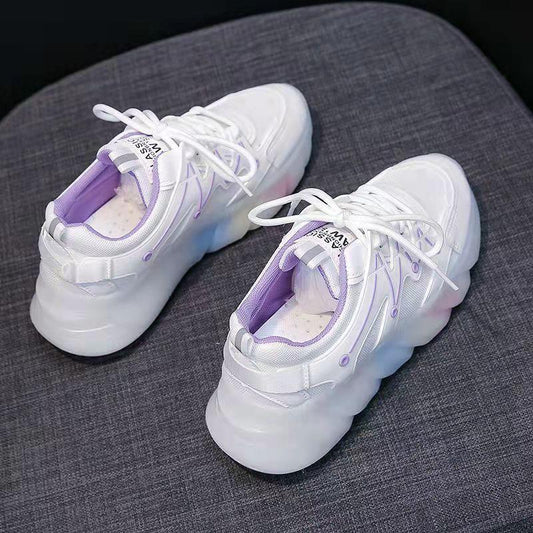 Women's Summer Sports Shoes Daddy White Shoes All-match Student Casual Running Shoes Light Casual Shoes Mesh Shoes