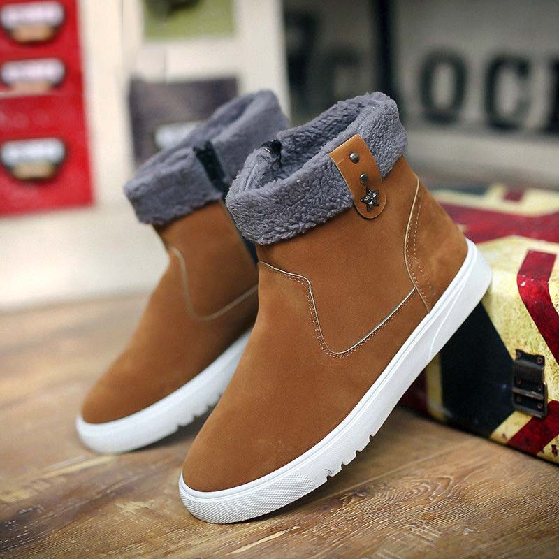 Winter Snow Boots Men's Plus Velvet Warmth Waterproof Cotton Shoes Men's Thick High-barreled Leather Boots