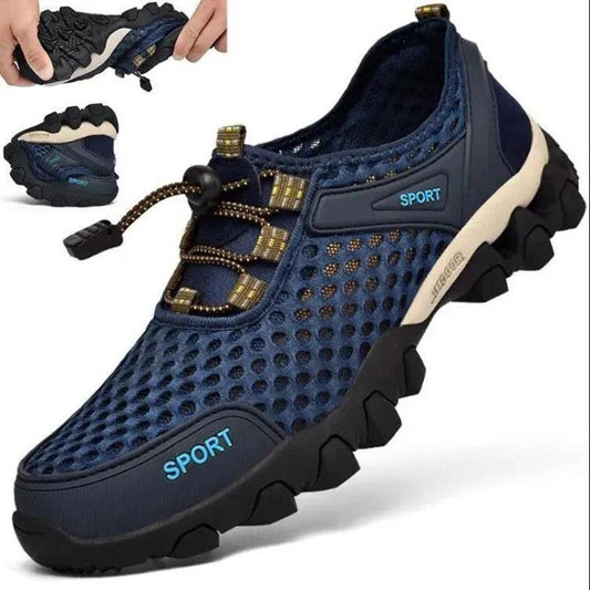 Breathable Outdoor Sports Net Shoes Men's Mesh Casual Summer Hiking Shoes Non-slip Mesh Hiking Men's Shoes