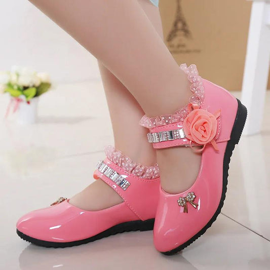 Girl's Leather Shoes Little Girl's Princess Shoes Spring and Autumn Soft Sole Shoes Girl's Lovely Performance Shoes