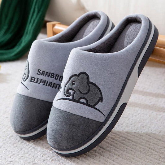 Winter Household Men's Slippers Indoor Warm Non-slip Plush Cotton Shoes
