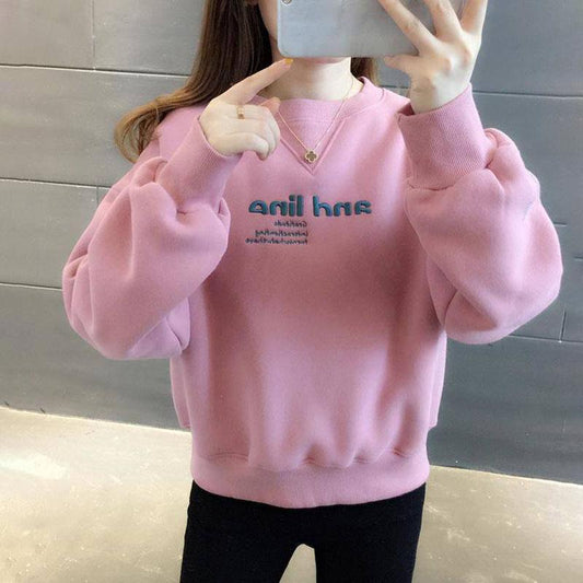 Autumn and Winter Short Thick Sweater Student Loose Warm Blouse Casual Fashion Jacket