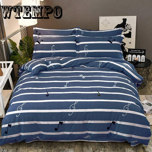 Print Bedding Set Cotton Twin Queen Size Duvet Cover Flat Sheet/Fitted Sheet Pillow Cases