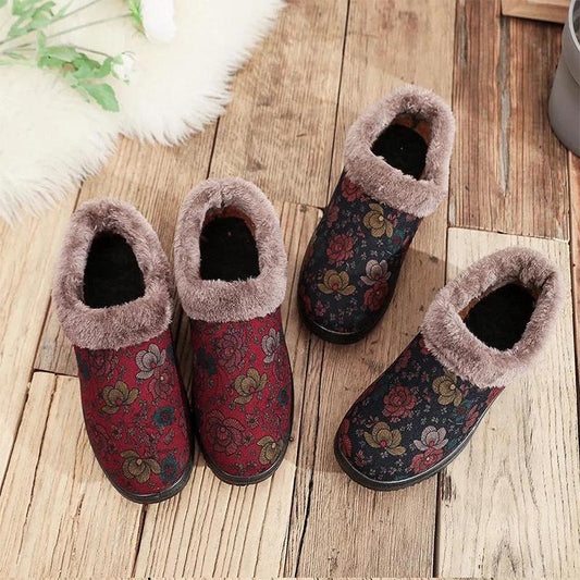 Winter Women's Cotton Shoes Non-slip Warm Shoes Elderly Cotton Shoes Women Winter Plus Velvet, Comfortable Soft Sole