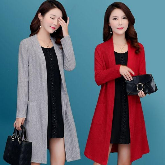 Loose Large Size Jacket Female Shawl In Long Sweater Soft Color Cardigan Long Sleeve