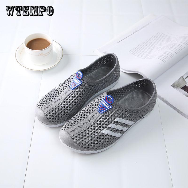 Summer Unisex Garden Wooden Shoes Mesh Non-slip Slippers Beach Sandals Size 36-44