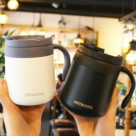 350mL/500ML Coffee Thermos Cup Stainless Steel Airless Bottle Thermos Sealed Car Water Kettle