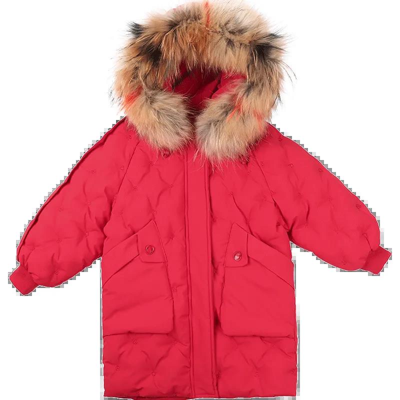 Children's Warm Autumn Winter Long Sleeve Outerwear Down Coats Hooded Kids Girls Parkas
