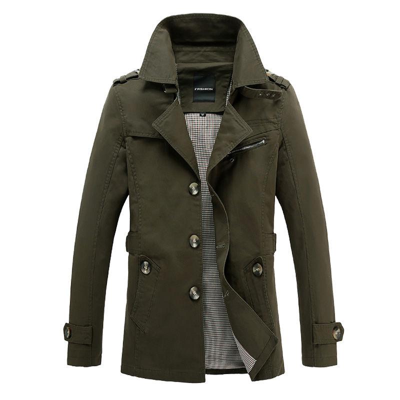 Men Jacket Coat Fashion Trench Coat Autumn Brand Casual Fit Overcoat Jacket Outerwear Male Jacket