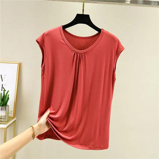Summer Outer Wear Loose Sleeveless Vest Women's Summer Large Size Inner T-shirt Top Bottoming Shirt