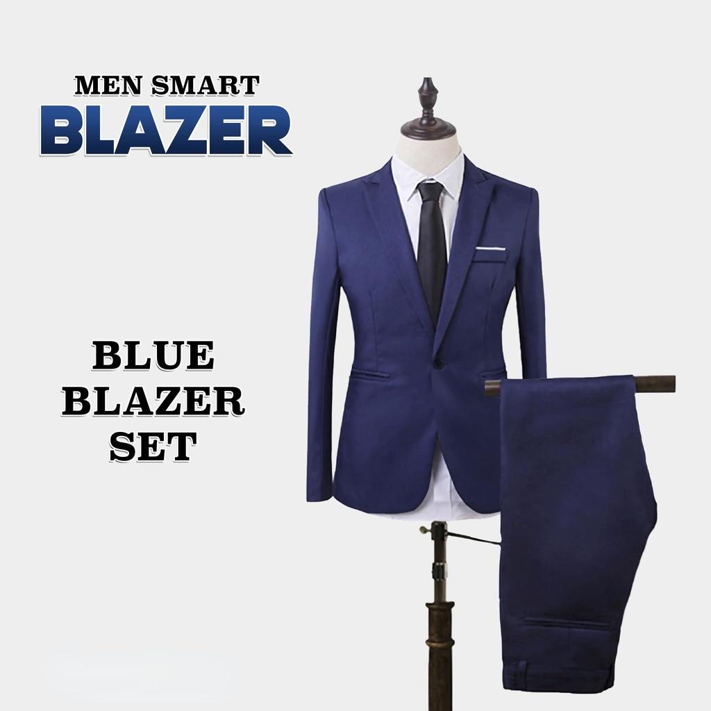 Men Blazer Set Formal Trousers Business Outerwear Pants Office Slack Pants Jacket Suit Tuxedo