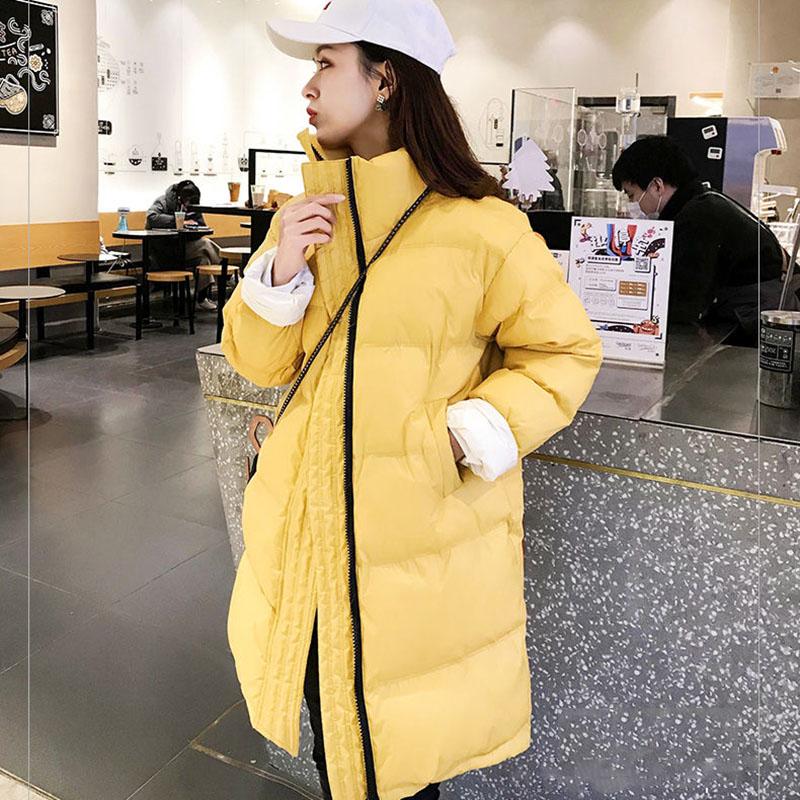 Winter Loose Plus Size Cotton-padded Jacket Medium-length Casual Simple Jacket Fashionable All-match Female Down Padded Coat