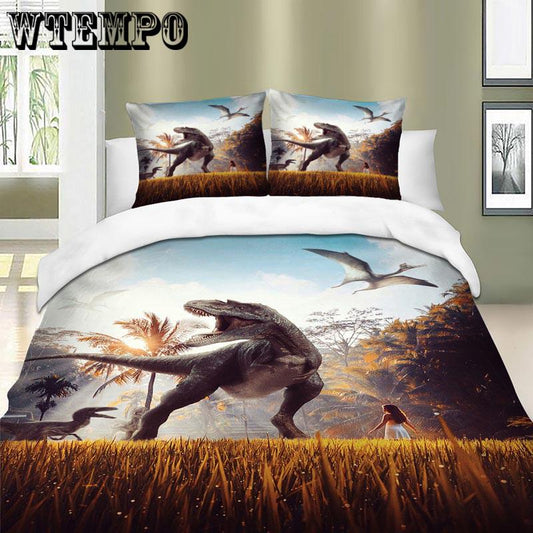 Quilt Set 3pcs Prehistoric Monster Dragon Bedding Set 3D Duvet Cover Sets Home Textile
