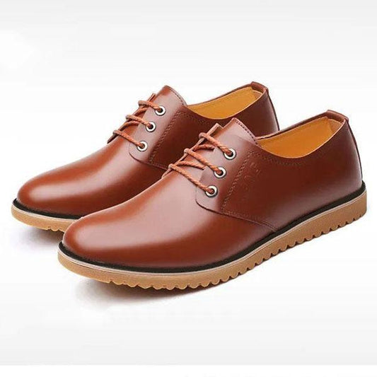 Men's Spring Breathable Leather Shoes Business Casual British Leather Shoes Non-slip Wear-resistant Dad Shoes Driving Shoes