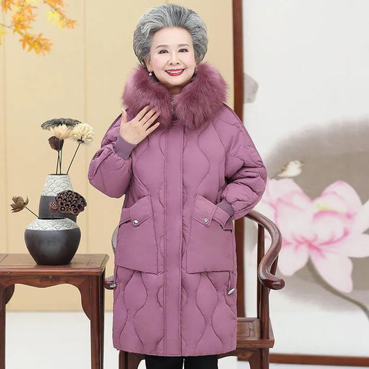 Large Size Middle-aged and Elderly Winter Clothes Women's Cotton-padded Clothes Mom and Grandma Padded Clothes Thickened Clothes