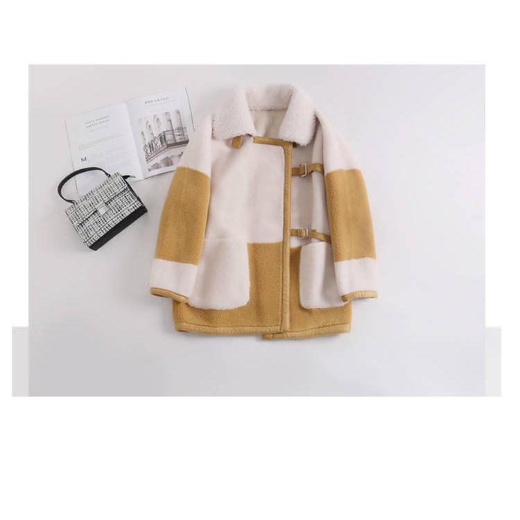 Long sleeve fur jacket Trend Large size Fur coat Winter Woman's Cotton Wool Coat Winter Cold warm