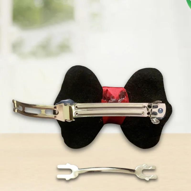 Small Bow Hairpin Rhinestone Spring Clip Meatball Hair Clip Headdress Flower Ponytail Hair Ornament Ladies Hairpin