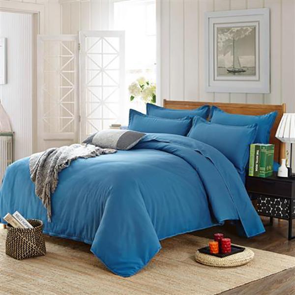 Pure Green Four-piece Fruit Green Bed Sheet Duvet Cover Simple Plain Five-element Color Bedding