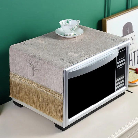 Universal Microwave Oven Cover Pastoral Cover Cloth Oven Set Kitchen Microwave Oven Cover Cloth Household Dust Cover 35*100cm