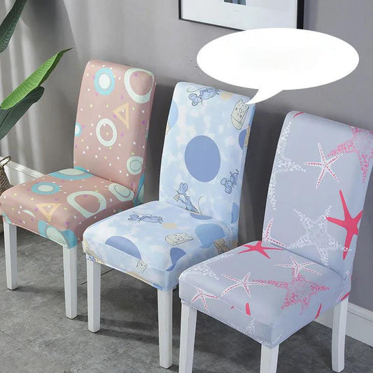 Geometry Spandex Chair Slipcover Printed Stretch Elastic Chair Cover for Dining Room Office Wedding Banquet Party 1PC