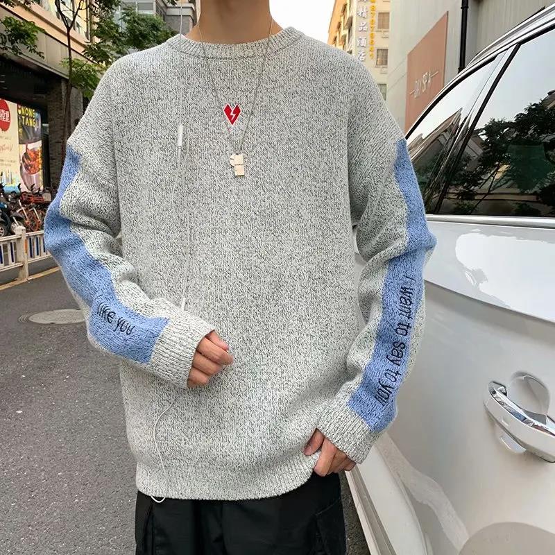 Autumn and Winter Small Fresh Round Neck Sweater Men's Pullover Sweater Student Loose Trend Long-sleeved Sweater