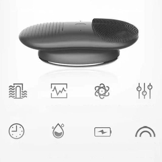 Facial Washing Instrument Ultrasonic Facial Cleansing Instrument Electric Blackheads and Acne Silicone Wireless Charging Waterproof
