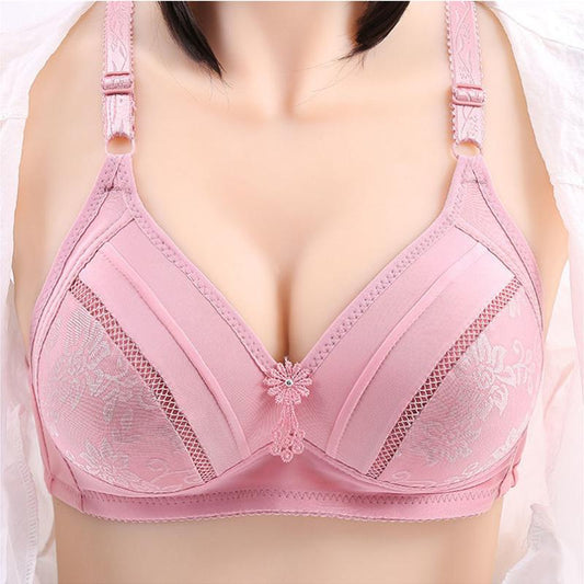 Women's Sexy Non-wireless Bra Adjustable Thin Mold Cup Breast Milk Gathering Underwear