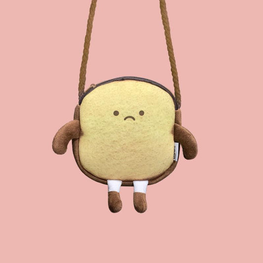 Cute Cartoon Toast Coin Purse Fluffy Messenger Bag Cute Small Bag Wild Mini Bag Girl Student Outing Trip Crossbody Bags