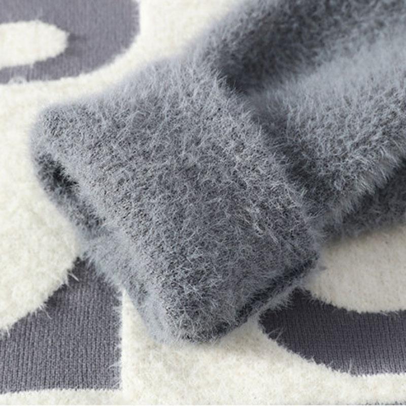 Sweater Men's Autumn and Winter Plus Velvet Thick Warm Bottoming Shirt Half High Neck Pattern Sweater