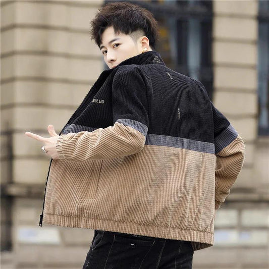 Men's Jacket Trend Autumn and Winter Handsome Baseball Uniform Youth Casual Stitching Jacket