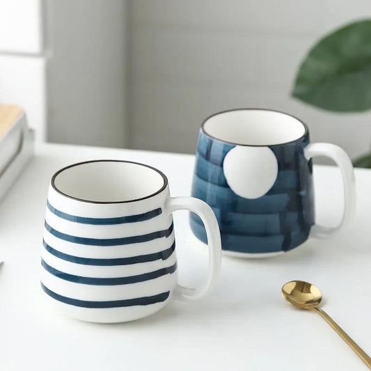 Japanese Creative Ceramic Cup Mug Large Capacity Tea Cup Milk Cup Office Water Cup Coffee Cup Couple Cup