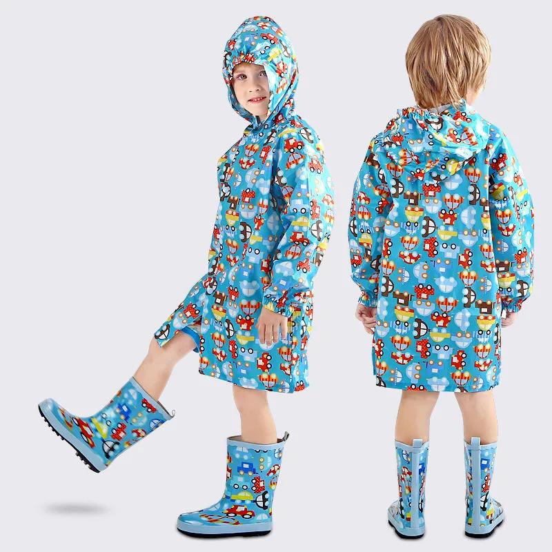 Rain Coat for Kids Waterproof Clothes 0-10 Years Children Outdoor Windproof Rainwear Cartoon Printed Kawaii Raincoats Suit