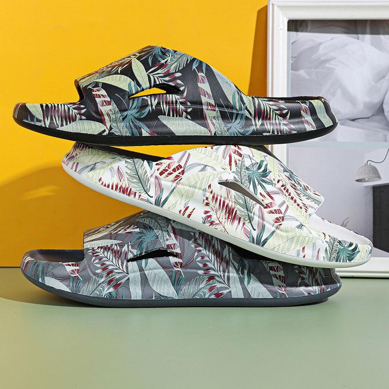 Men's Spring Summer Outdoor Beach Slippers Large Size Non-slip Indoor Bathroom Flat Printing Slippers