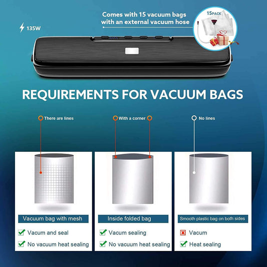 Automatic Vacuum Sealer Machine Dry & Moist Seal Modes Food Sealer Machine