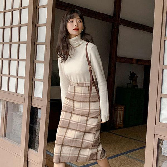 Autumn and Winter Turtleneck Sweater Women's Pile-neck Sweater, Long-sleeved Pullover, Thickened Base Sweater