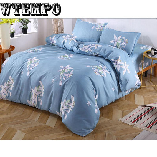 Home Bedding Set Comfortable Soft Cotton Printed Quilt Cover Four-piece Bedroom