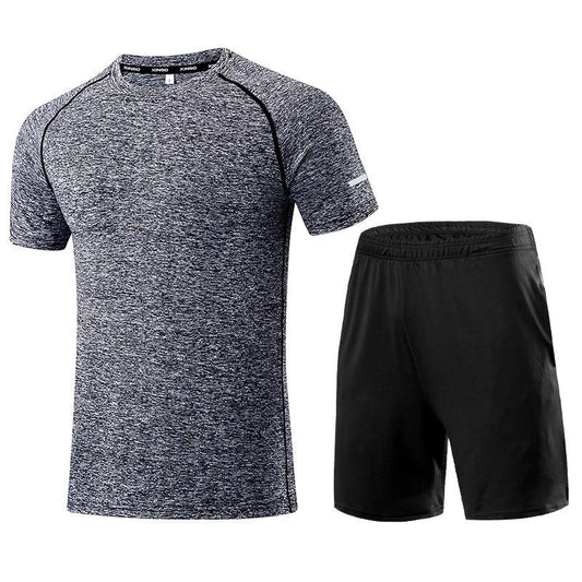 Sports Suit Men's Summer Running Fitness Shorts Men's Five-point Pants Casual Basketball Short-sleeved Quick-drying Slim T-shirt