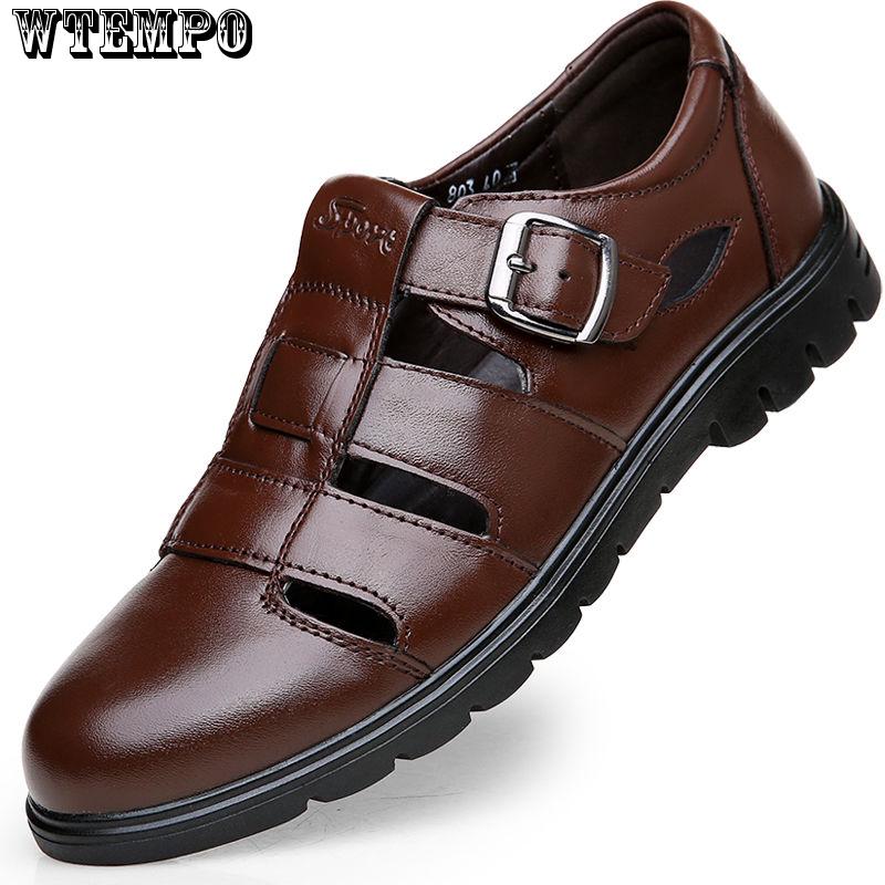 Summer Men Dress Shoes Business Formal Genuine Leather Men Soft Driving Shoes Hollow Out
