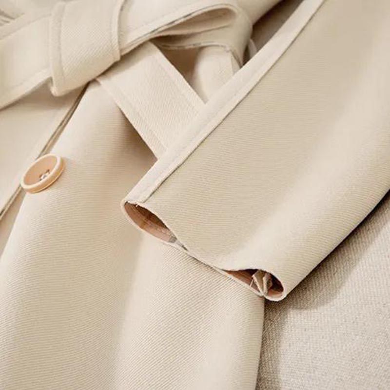 Spring Women's Trench Coat Mid-length Suede Long-sleeved All-match Fashion Coat Coat