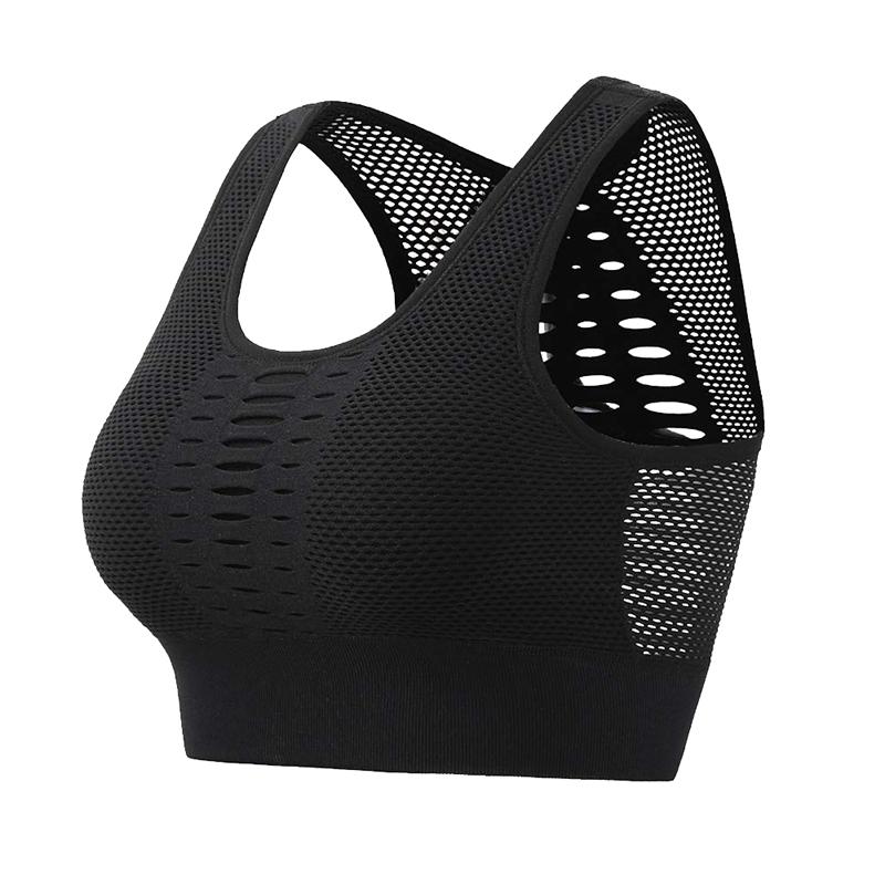 Women Sports Bra Mesh Brathable Push Up Female Gym Fitness Sports Underwear Female Yoga Bra