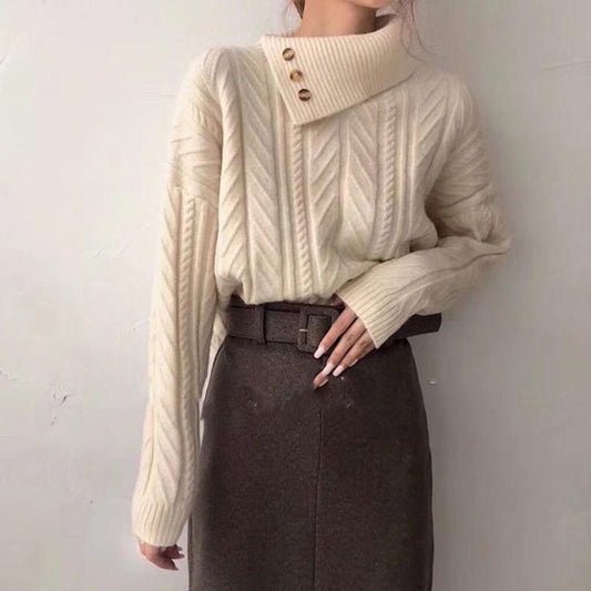 Autumn Winter Women Fashion Sweater Casual Knitting Sweater turtleneck Pullovers Loose Casual Long Sleeve Sweater