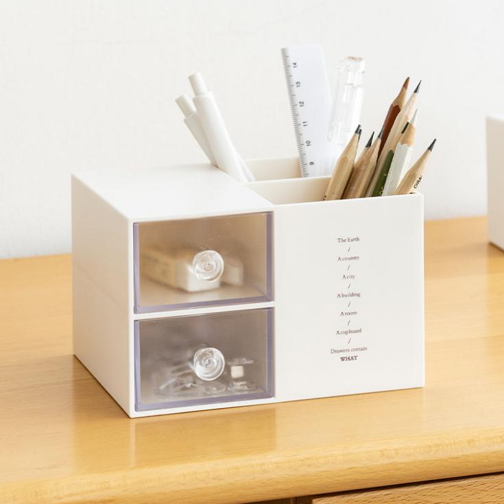 Multifunctional Drawer Pen Holder Storage Box Desktop Ins Storage Simple Creative Makeup Brush Holder