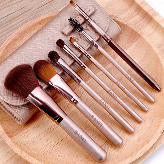 7pcs Makeup Brush Set Eye Shadow Brush Beginner Animal Hair Makeup Beauty Full Set of Tools
