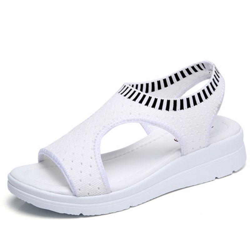 Summer Flying Woven Sports Sandals Women 'S Casual Shoes Wild Mesh Overshoes Muffin Shoes Thick Bottom Sandals