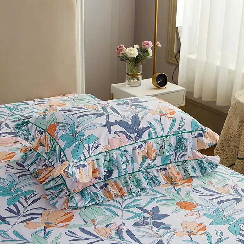 Cotton Print Lace Pillowcase Plus Size Thickened Zipper Pillowcase Single Double Bedroom Bedding