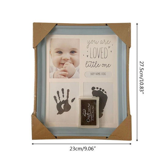 900C Newborn Hand and Foot Print Ornaments 12 Months Photo Frame with Craft Ink Pad Home Decoration Baby Kids Birthday Gift