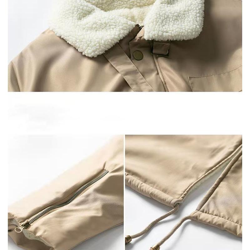 Women's Mid-length Over-the-knee Korean Loose Lamb Wool Padded Jacket Hong Kong Style Winter Cotton Jacket