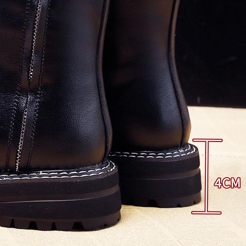 Women's Autumn and Winter Martin Boots Female Plus Size Low Thick Heel Plush Warm Short Boots
