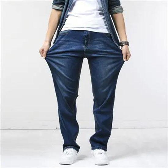 Autumn Thin Loose Large Size Jeans Fat Trousers Stretch Comfortable Men's Trousers