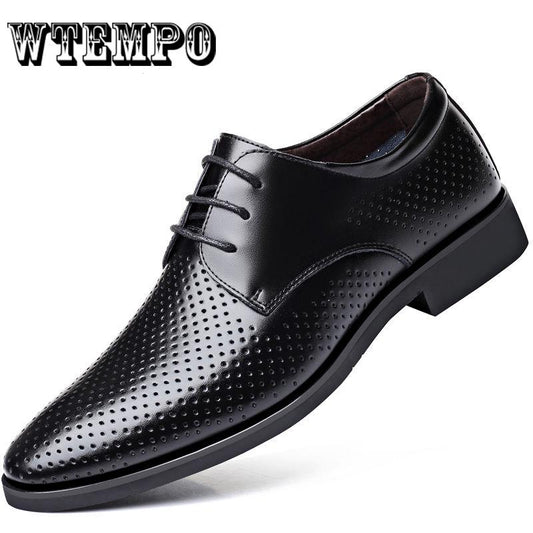 Men's British Style Casual Leather Shoes Man Flat Oxford Dress Shoes Wedding Pointed Toe Shoes
